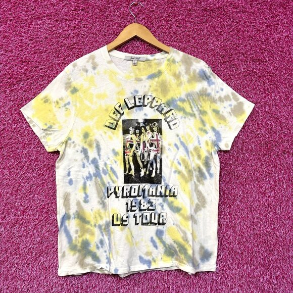 Def Leppard Pyromania 1983 US Tour Heavy Metal Tie Dye L - Picture 1 of 4